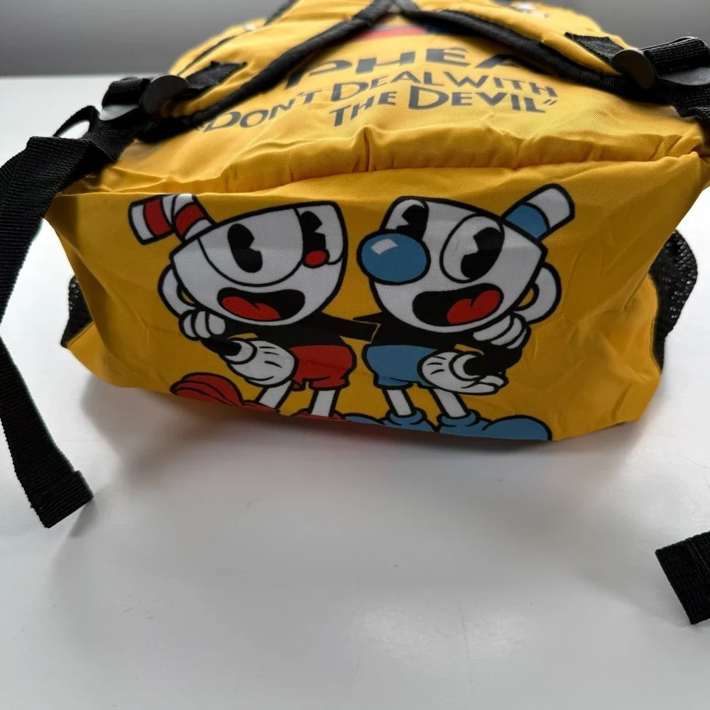 Cuphead And MugMan Loungefly‎ Dont Deal with the Devil Backpack Yellow Full Size